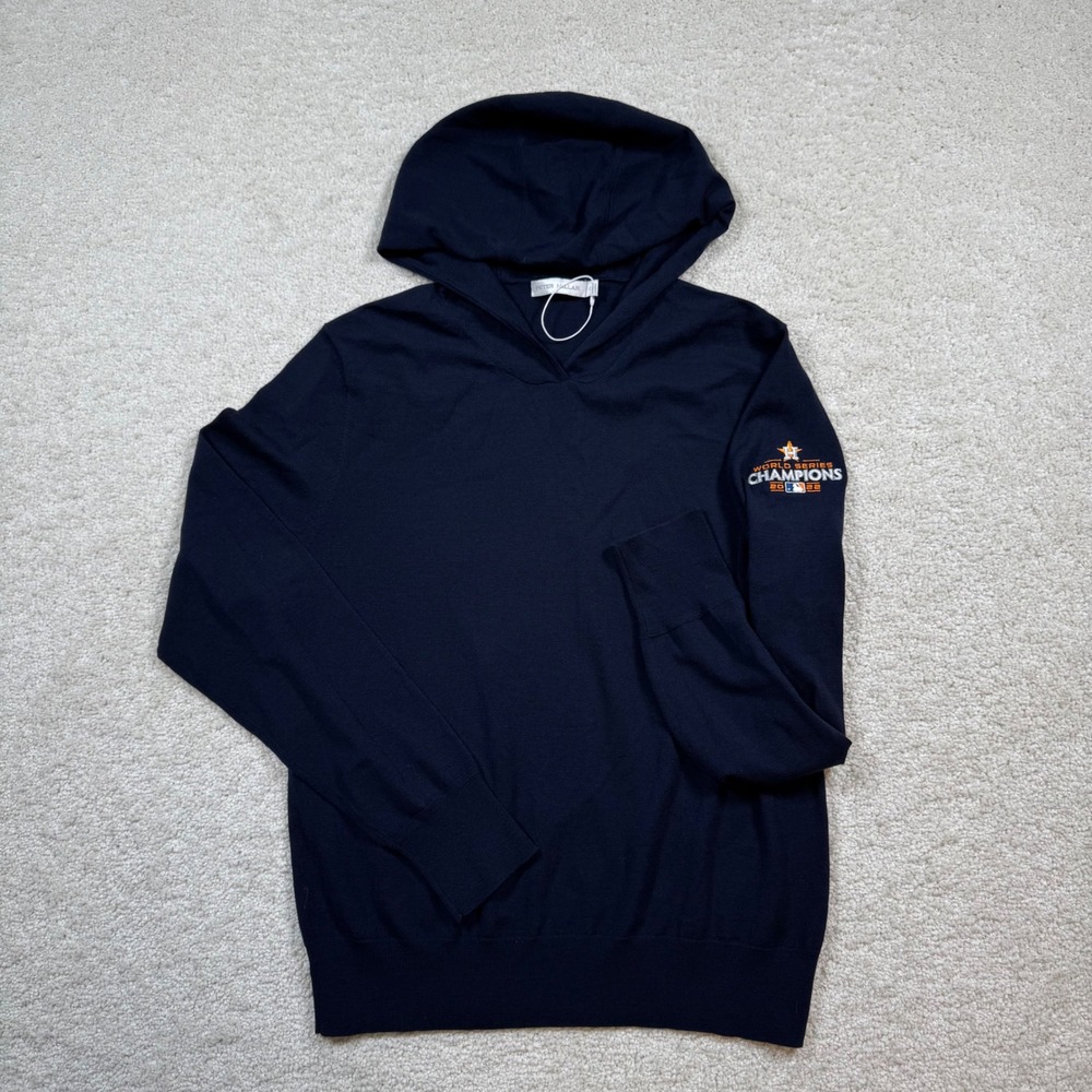 Peter Millar Hoodie Womens M Navy Houston Astros 2022 World Series Merino Wool - Picture 2 of 9
